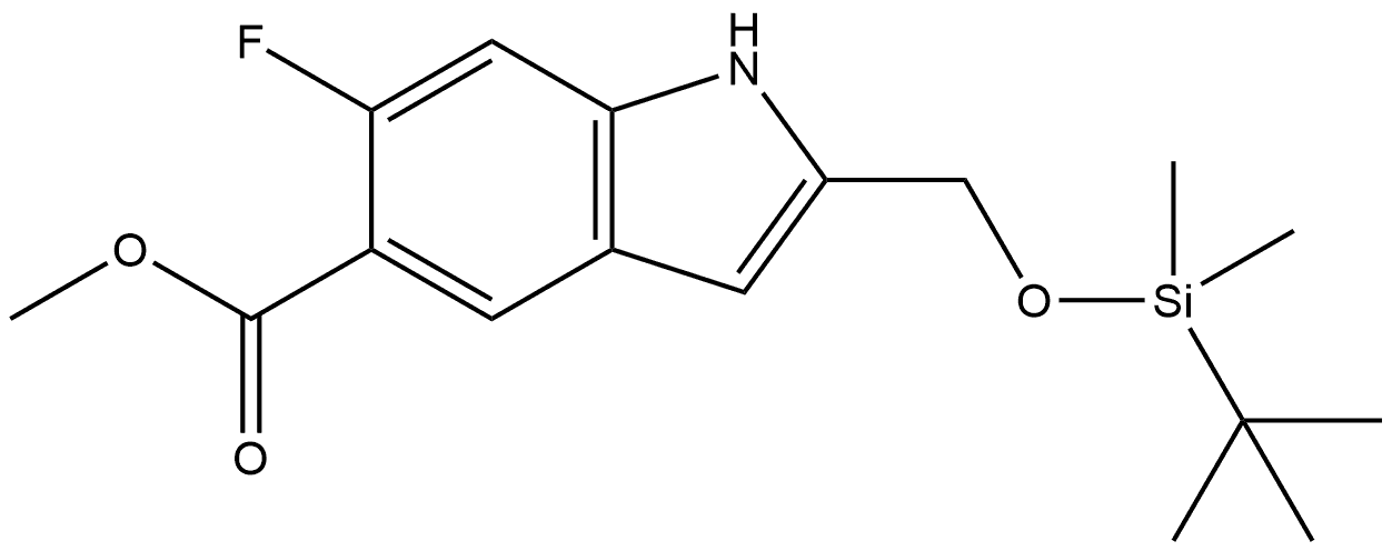 2-(tert-Butyl-dimethyl-silanyloxymethyl)-6-fluoro-1H-indole-5-carboxylic acid methyl ester Structure