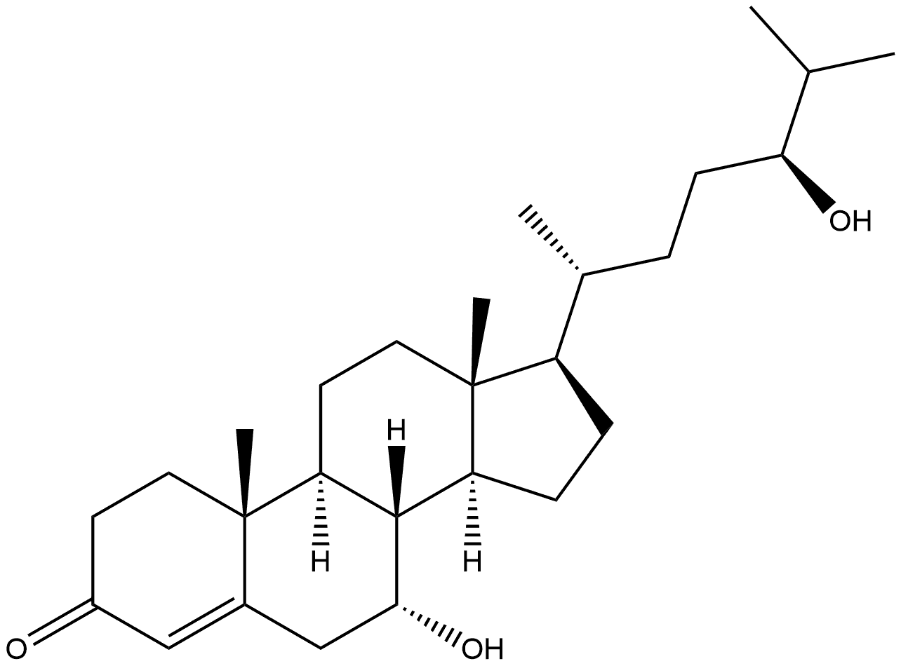 Cholest-4-en-3-one, 7,24-dihydroxy-, (7α,24S)- Structure