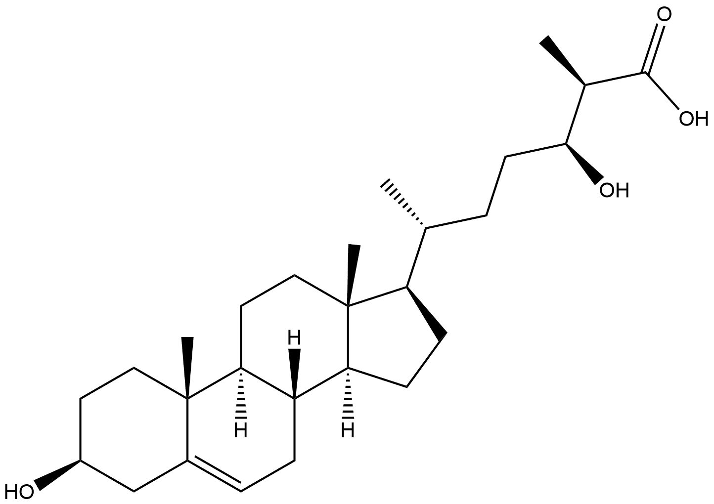 Cholest-5-en-26-oic acid, 3,24-dihydroxy-, (3β,24S,25R)- Structure