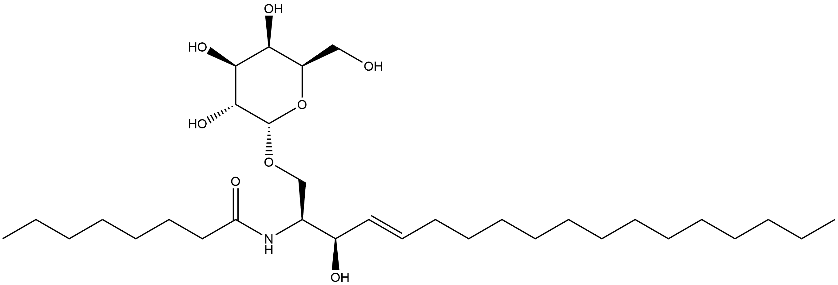 Octanamide, N-[(1S,2R,3E)-1-[(α-D-galactopyranosyloxy)methyl]-2-hydroxy-3-heptadecen-1-yl]- Structure