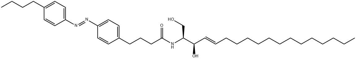 Benzenebutanamide, 4-[(1E)-2-(4-butylphenyl)diazenyl]-N-[(1S,2R,3E)-2-hydroxy-1-(hydroxymethyl)-3-heptadecen-1-yl]- 구조식 이미지