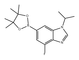 1H-Benzimidazole, 4-fluoro-1-(1-methylethyl)-6-(4,4,5,5-tetramethyl-1,3,2-dioxaborolan-2-yl)- 구조식 이미지