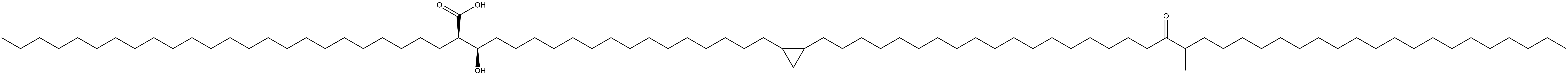 Cyclopropaneoctadecanoic acid, β-hydroxy-2-(20-methyl-19-oxotetracontyl)-α-tetracosyl-, (αR,βR)- Structure