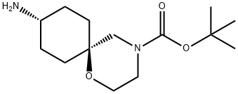 1-Oxa-4-azaspiro[5.5]undecane-4-carboxylic acid, 9-amino-, 1,1-dimethylethyl ester, trans- Structure