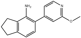 1H-Inden-4-amine, 2,3-dihydro-5-(2-methoxy-4-pyridinyl)- Structure