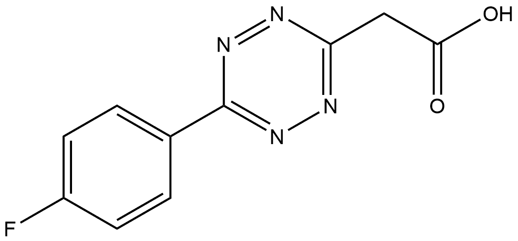 2-(6-(4-fluorophenyl)-1,2,4,5-tetrazin-3-yl)acetic acid Structure