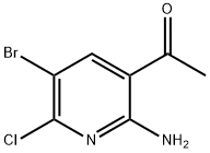 1-(2-amino-5-bromo-6-chloropyridin-3-yl)ethan-1-one Structure