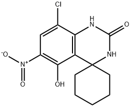 Spiro[cyclohexane-1,4'(1'H)-quinazolin]-2'(3'H)-one, 8'-chloro-5'-hydroxy-6'-nitro- Structure