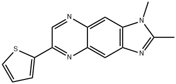 1H-Imidazo[4,5-g]quinoxaline, 1,2-dimethyl-6-(2-thienyl)- 구조식 이미지