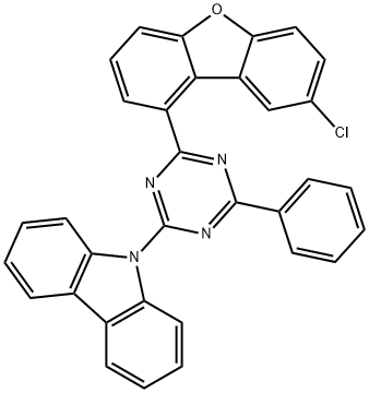 9H-Carbazole, 9-[4-(8-chloro-1-dibenzofuranyl)-6-phenyl-1,3,5-triazin-2-yl]- Structure