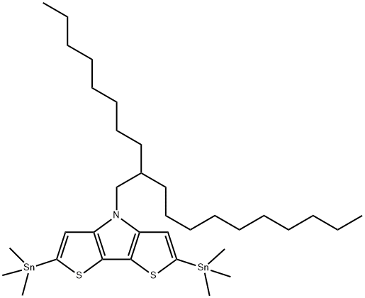 4H-Dithieno[3,2-b:2',3'-d]pyrrole, 4-(2-octyldodecyl)-2,6-bis(trimethylstannyl)- Structure