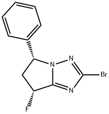 5H-Pyrrolo[1,2-b][1,2,4]triazole, 2-bromo-7-fluoro-6,7-dihydro-5-phenyl-, (5R,7R)- 구조식 이미지