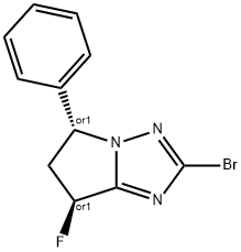5H-Pyrrolo[1,2-b][1,2,4]triazole, 2-bromo-7-fluoro-6,7-dihydro-5-phenyl-, (5R,7S)-rel- Structure