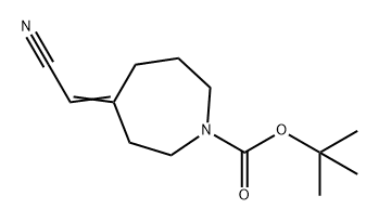 1H-Azepine-1-carboxylic acid, 4-(cyanomethylene)hexahydro-, 1,1-dimethylethyl ester Structure