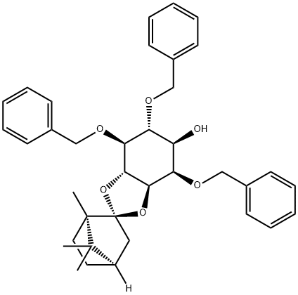 D-myo-Inositol, 2,5,6-tris-O-(phenylmethyl)-3,4-O-(1R,2R,4R)-1,7,7-trimethylbicyclo2.2.1hept-2-ylidene- Structure