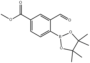 Benzoic acid, 3-formyl-4-(4,4,5,5-tetramethyl-1,3,2-dioxaborolan-2-yl)-, methyl ester 구조식 이미지