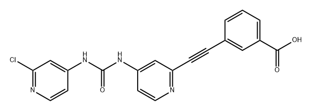 Benzoic acid, 3-[2-[4-[[[(2-chloro-4-pyridinyl)amino]carbonyl]amino]-2-pyridinyl]ethynyl]- Structure