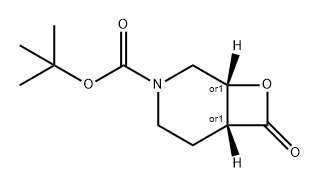 8-Oxa-3-azabicyclo[4.2.0]octane-3-carboxylic acid, 7-oxo-, 1,1-dimethylethyl ester, (1R,6R)-rel- 구조식 이미지