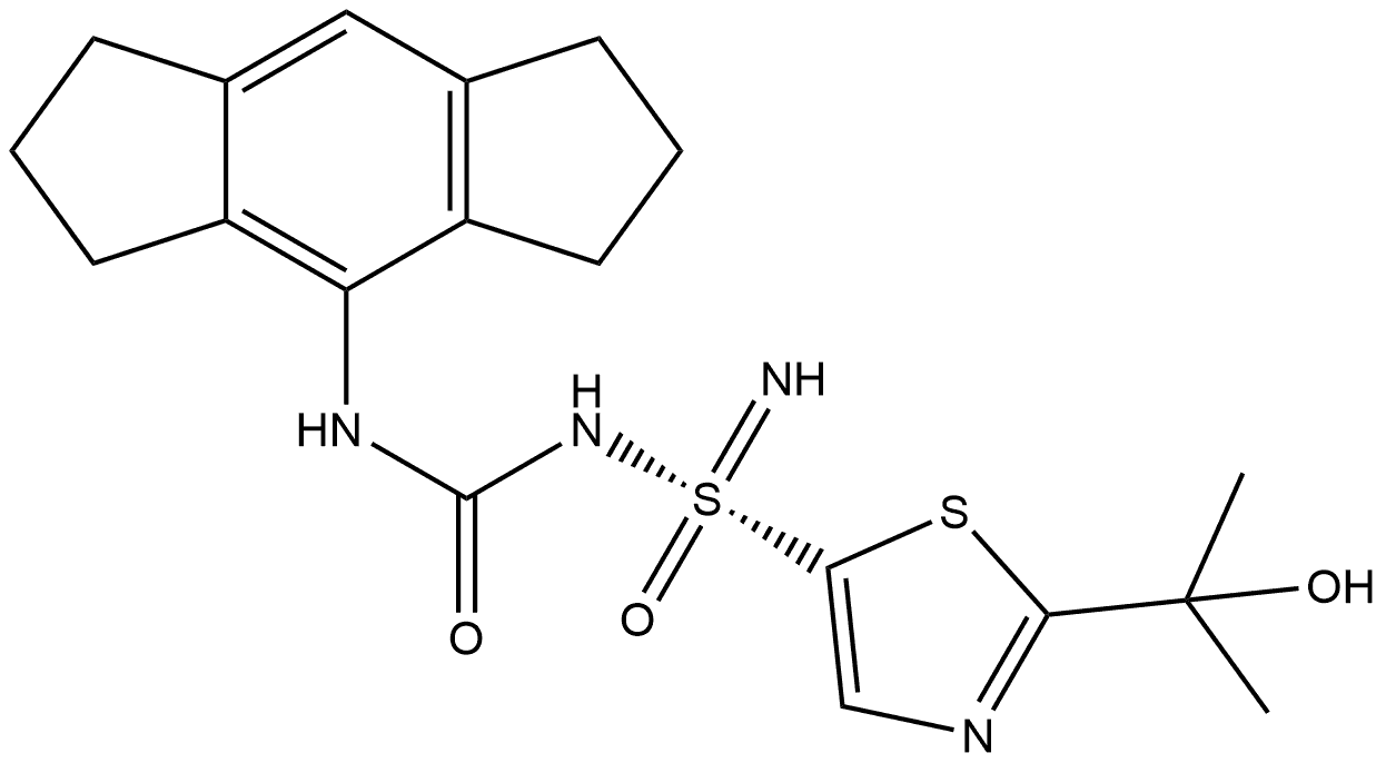 [S(R)]-N-[[(1,2,3,5,6,7-Hexahydro-s-indacen-4-yl)amino]carbonyl]-2-(1-hydroxy-1-methylethyl)-5-thiazolesulfonimidamide 구조식 이미지