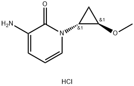 2(1H)-Pyridinone, 3-amino-1-[(1R,2R)-2-methoxycyclopropyl]-, hydrochloride (1:1) 구조식 이미지