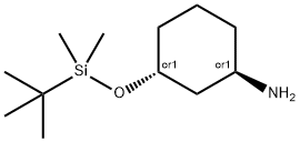 Cyclohexanamine, 3-[[(1,1-dimethylethyl)dimethylsilyl]oxy]-, (1R,3R)-rel- Structure