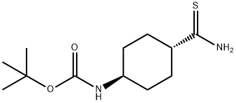 Carbamic acid, N-[trans-4-(aminothioxomethyl)cyclohexyl]-, 1,1-dimethylethyl ester 구조식 이미지
