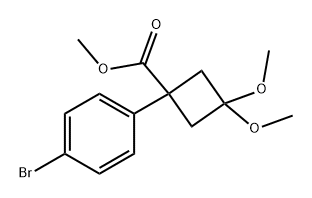 Cyclobutanecarboxylic acid, 1-(4-bromophenyl)-3,3-dimethoxy-, methyl ester Structure