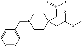 4-Piperidineacetic acid, 4-(nitromethyl)-1-(phenylmethyl)-, methyl ester Structure