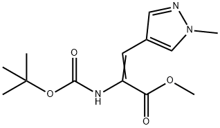2-Propenoic acid, 2-[[(1,1-dimethylethoxy)carbonyl]amino]-3-(1-methyl-1H-pyrazol-4-yl)-, methyl ester Structure