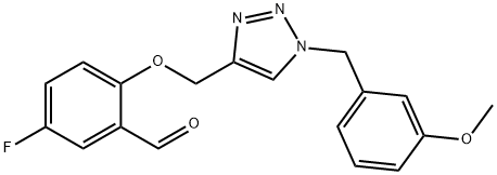 Benzaldehyde, 5-fluoro-2-[[1-[(3-methoxyphenyl)methyl]-1H-1,2,3-triazol-4-yl]methoxy]- Structure