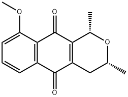 1H-Naphtho[2,3-c]pyran-5,10-dione, 3,4-dihydro-9-methoxy-1,3-dimethyl-, (1S-cis)- (9CI) Structure