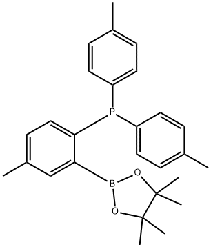 (4-methyl-2-(4,4,5,5-tetramethyl-1,3,2-dioxaborolan-2-yl)phenyl)di-p-tolylphosphane Structure