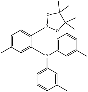 (5-methyl-2-(4,4,5,5-tetramethyl-1,3,2-dioxaborolan-2-yl)phenyl)di-m-tolylphosphane Structure