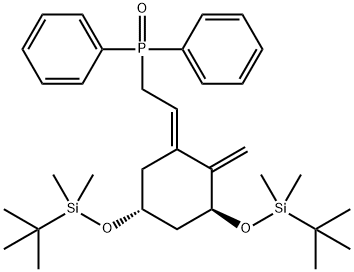 Phosphine oxide, [(2E)-2-[(3S,5R)-3,5-bis[[(1,1-dimethylethyl)dimethylsilyl]oxy]-2-methylenecyclohexylidene]ethyl]diphenyl- 구조식 이미지