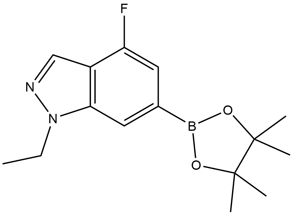 1-Ethyl-4-fluoro-6-(4,4,5,5-tetramethyl-1,3,2-dioxaborolan-2-yl)-1H-indazole Structure