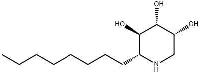 3,4,5-Piperidinetriol, 2-octyl-, (2R,3R,4R,5R)- Structure