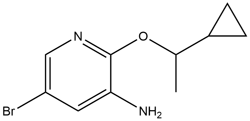 5-Bromo-2-(1-cyclopropylethoxy)-3-pyridinamine Structure