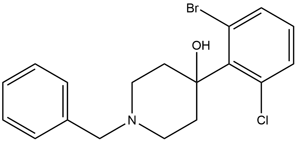 4-(2-Bromo-6-chlorophenyl)-1-(phenylmethyl)-4-piperidinol Structure