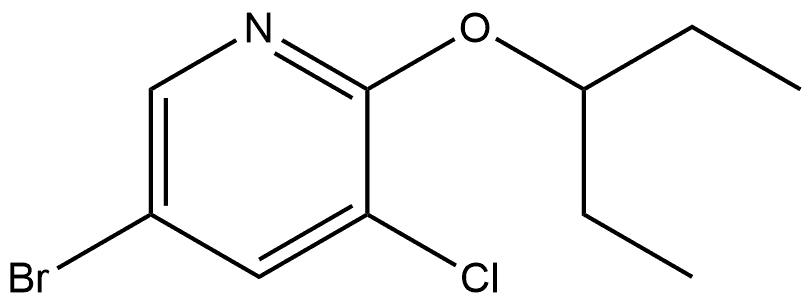 5-Bromo-3-chloro-2-(1-ethylpropoxy)pyridine Structure