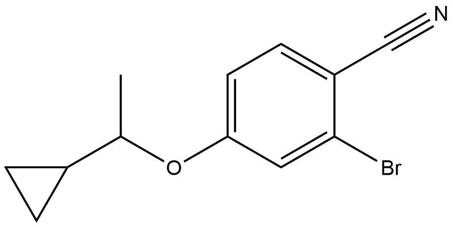 2-Bromo-4-(1-cyclopropylethoxy)benzonitrile Structure