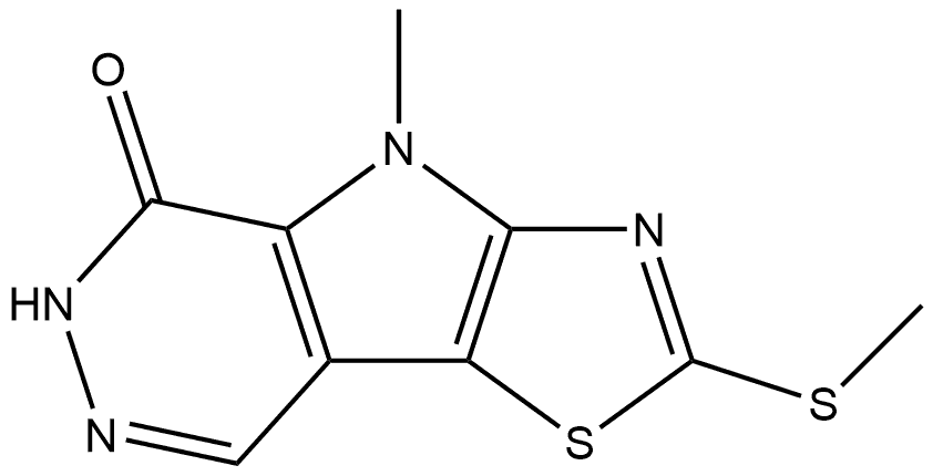 4-methyl-2-(methylthio)-4,6-dihydro-5H-thiazolo[5',4':4,5]pyrrolo[2,3-d]pyridazin-5-one 구조식 이미지