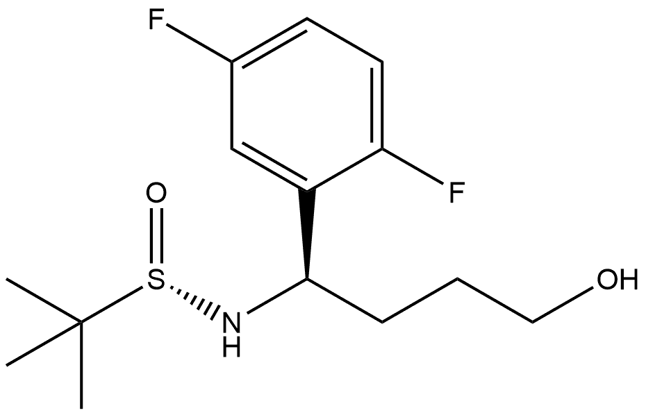 2-Propanesulfinamide, N-[(1R)-1-(2,5-difluorophenyl)-4-hydroxybutyl]-2-methyl-, [S(S)]- Structure