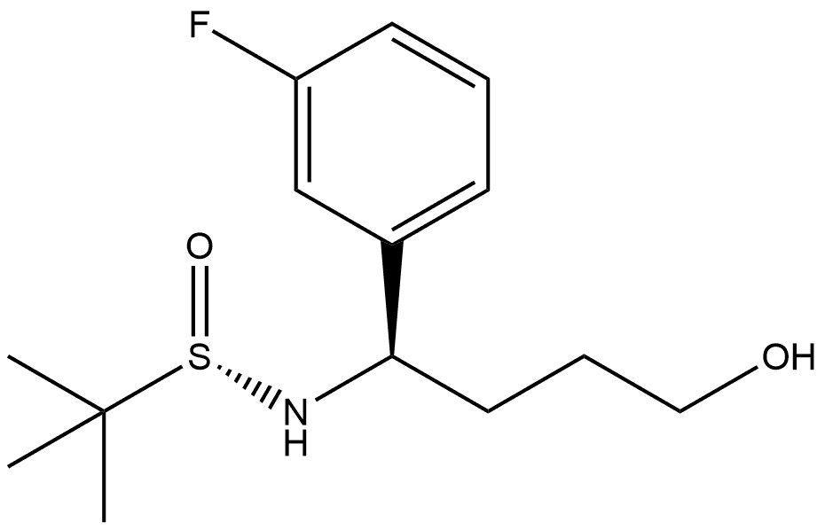 2-Propanesulfinamide, N-[(1R)-1-(3-fluorophenyl)-4-hydroxybutyl]-2-methyl-, [S(S)]- Structure