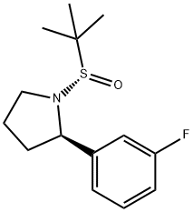 Pyrrolidine, 1-[(S)-(1,1-dimethylethyl)sulfinyl]-2-(3-fluorophenyl)-, (2R)- Structure