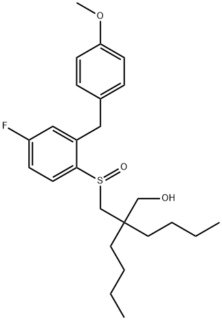 1-Hexanol, 2-butyl-2-[[[4-fluoro-2-[(4-methoxyphenyl)methyl]phenyl]sulfinyl]methyl]- Structure