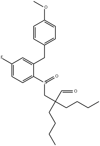 Hexanal, 2-butyl-2-[[[4-fluoro-2-[(4-methoxyphenyl)methyl]phenyl]sulfinyl]methyl]- Structure