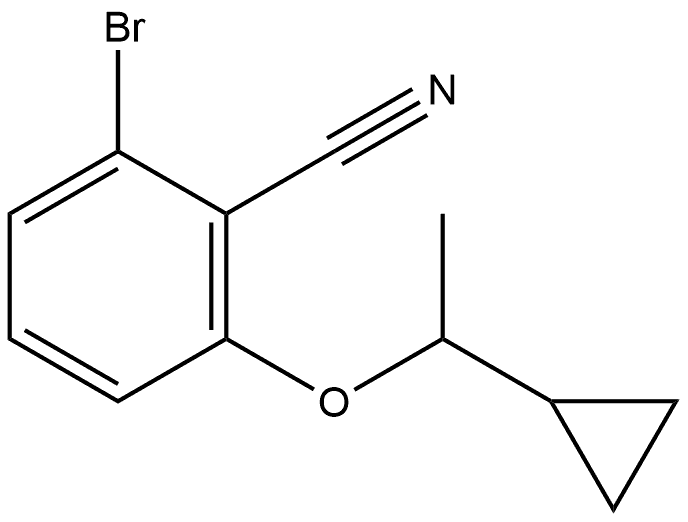 2-Bromo-6-(1-cyclopropylethoxy)benzonitrile Structure