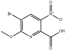 2-Pyridinecarboxylic acid, 5-bromo-6-methoxy-3-nitro- Structure