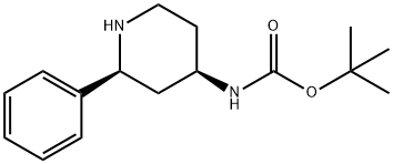 Carbamic acid, N-[(2S,4R)-2-phenyl-4-piperidinyl]-, 1,1-dimethylethyl ester 구조식 이미지