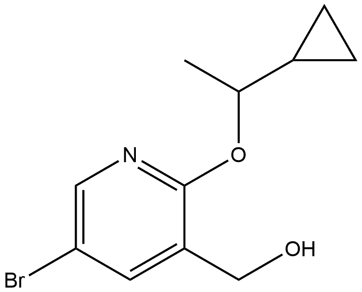 5-Bromo-2-(1-cyclopropylethoxy)-3-pyridinemethanol Structure